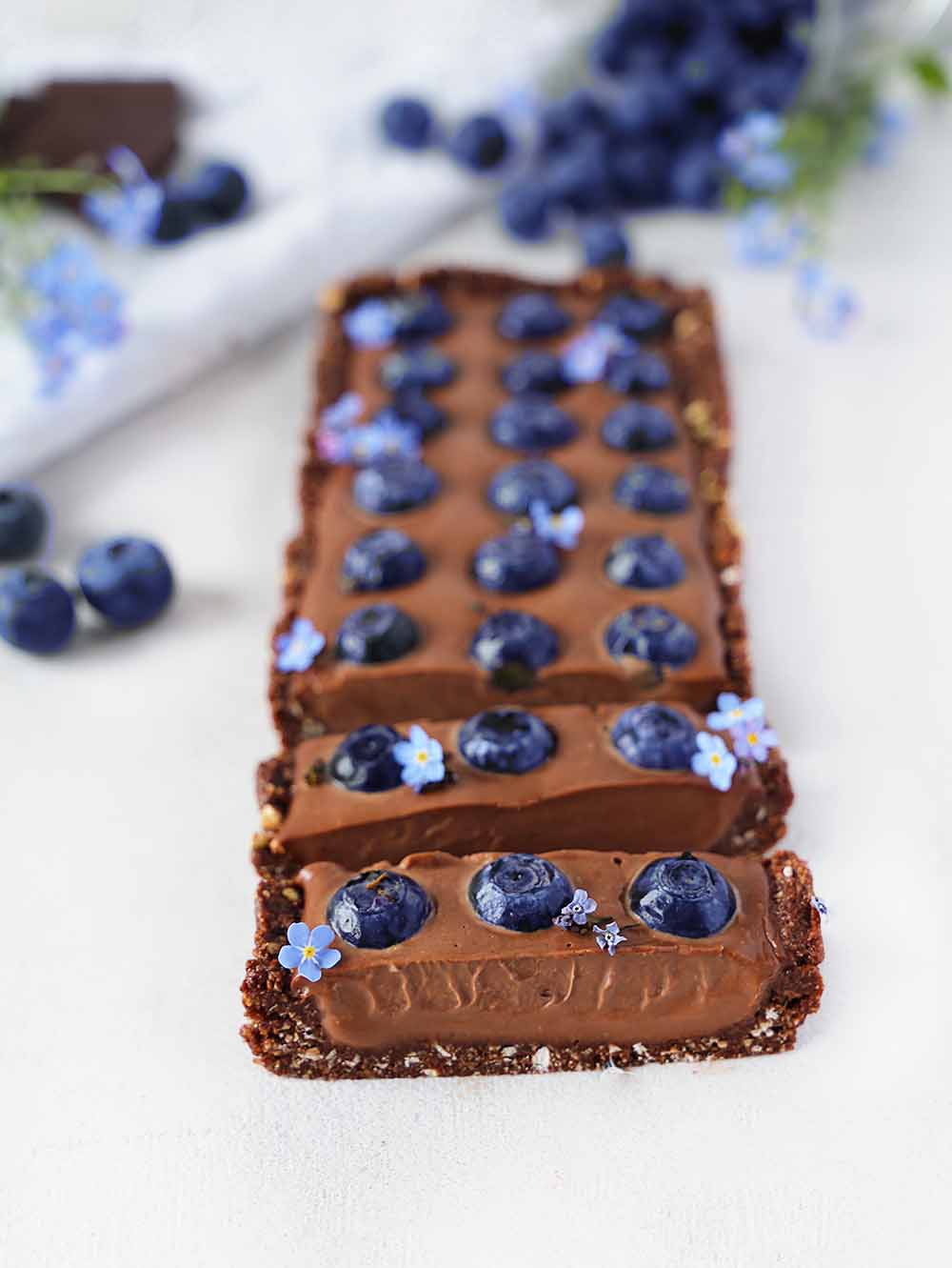 Raw Vegan Blueberry Chocolate Ganache Tart