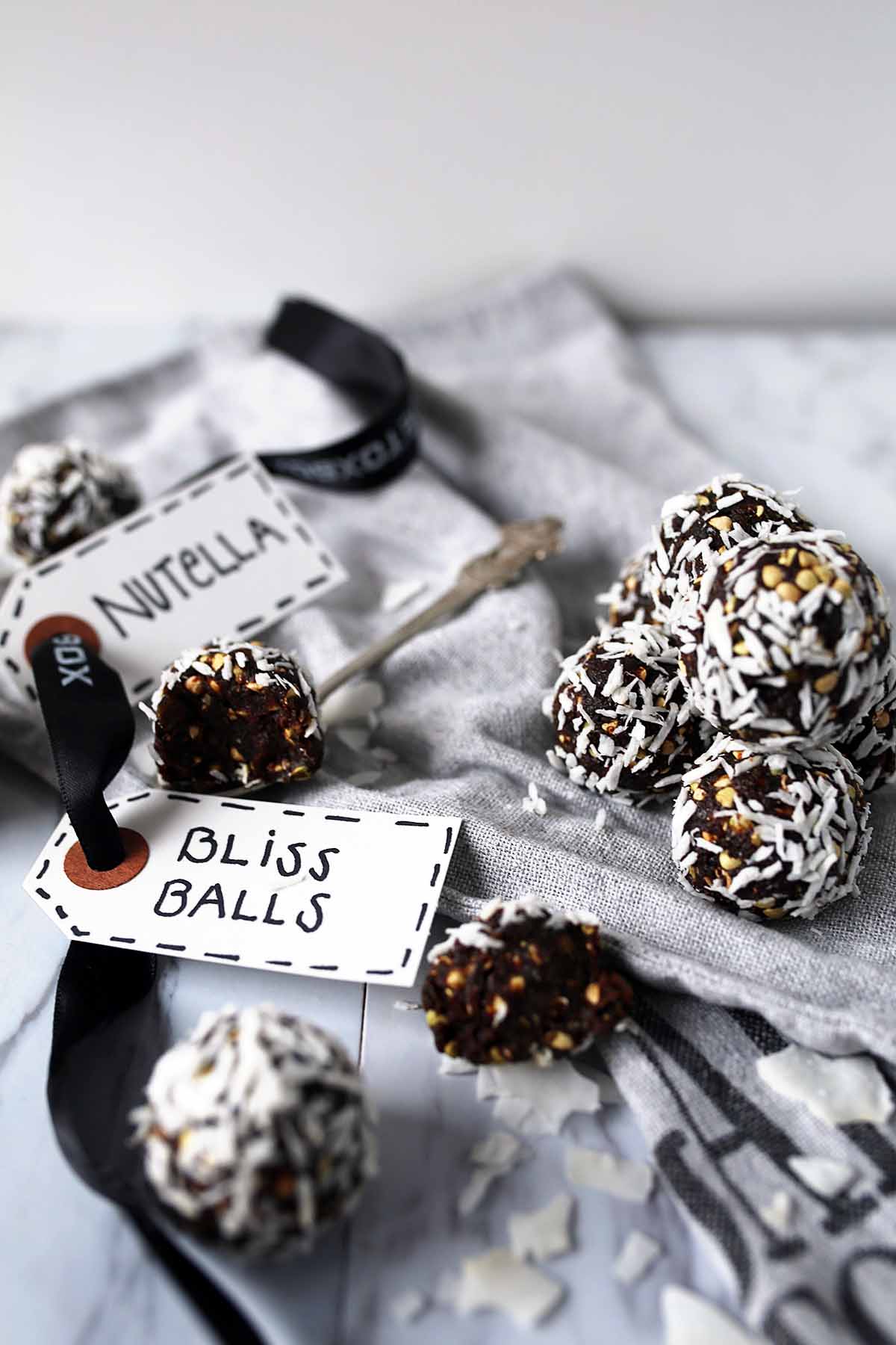 Chocolate Bliss Ball with healthy greens