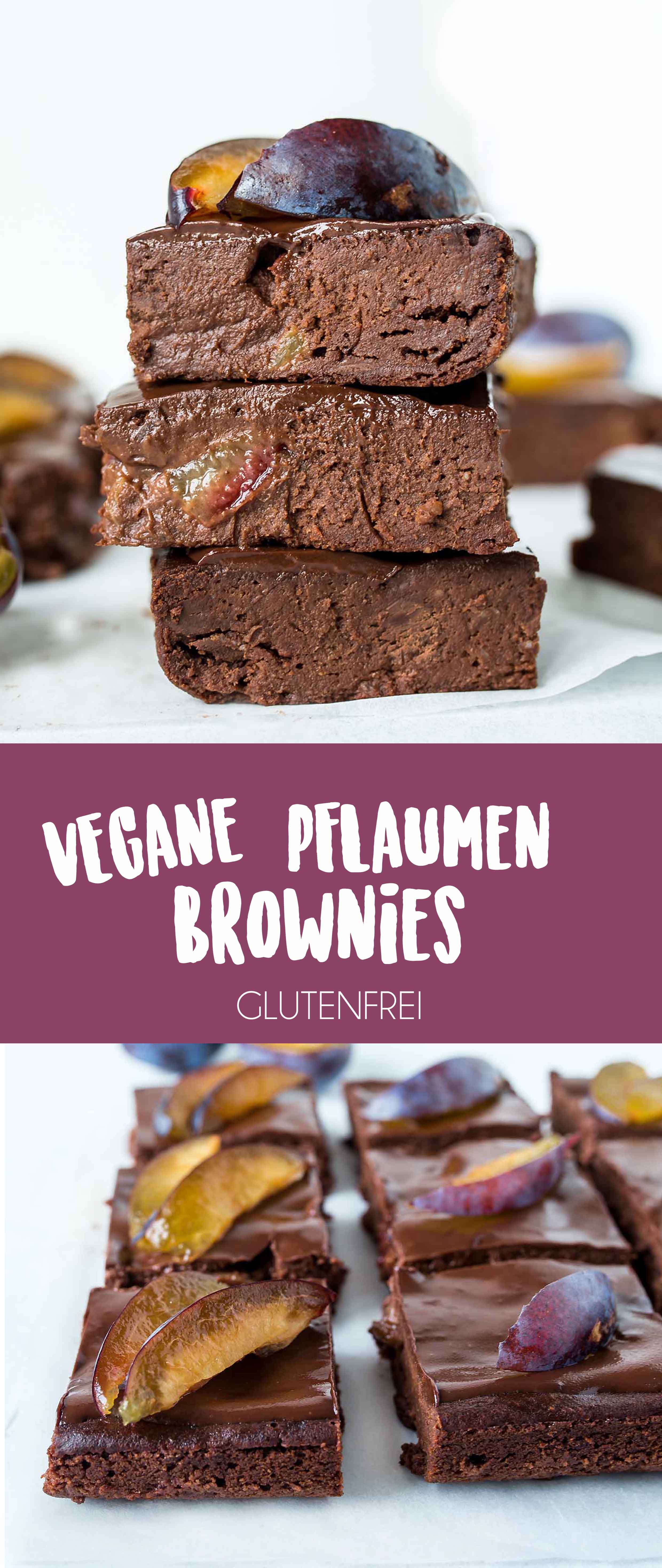 Gluten-freie Vegane Zwetschgen Brownies