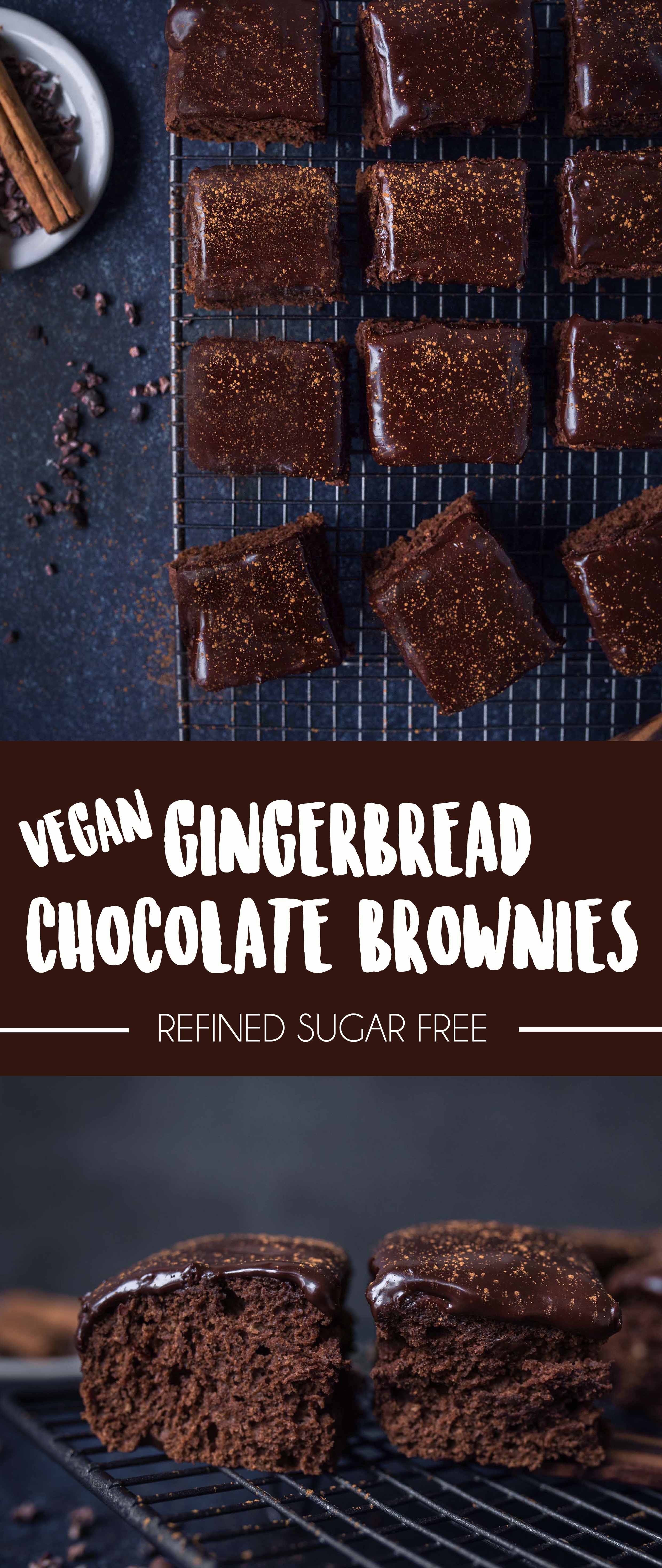 Gingerbread Brownies with a luscious dark chocolate ganache