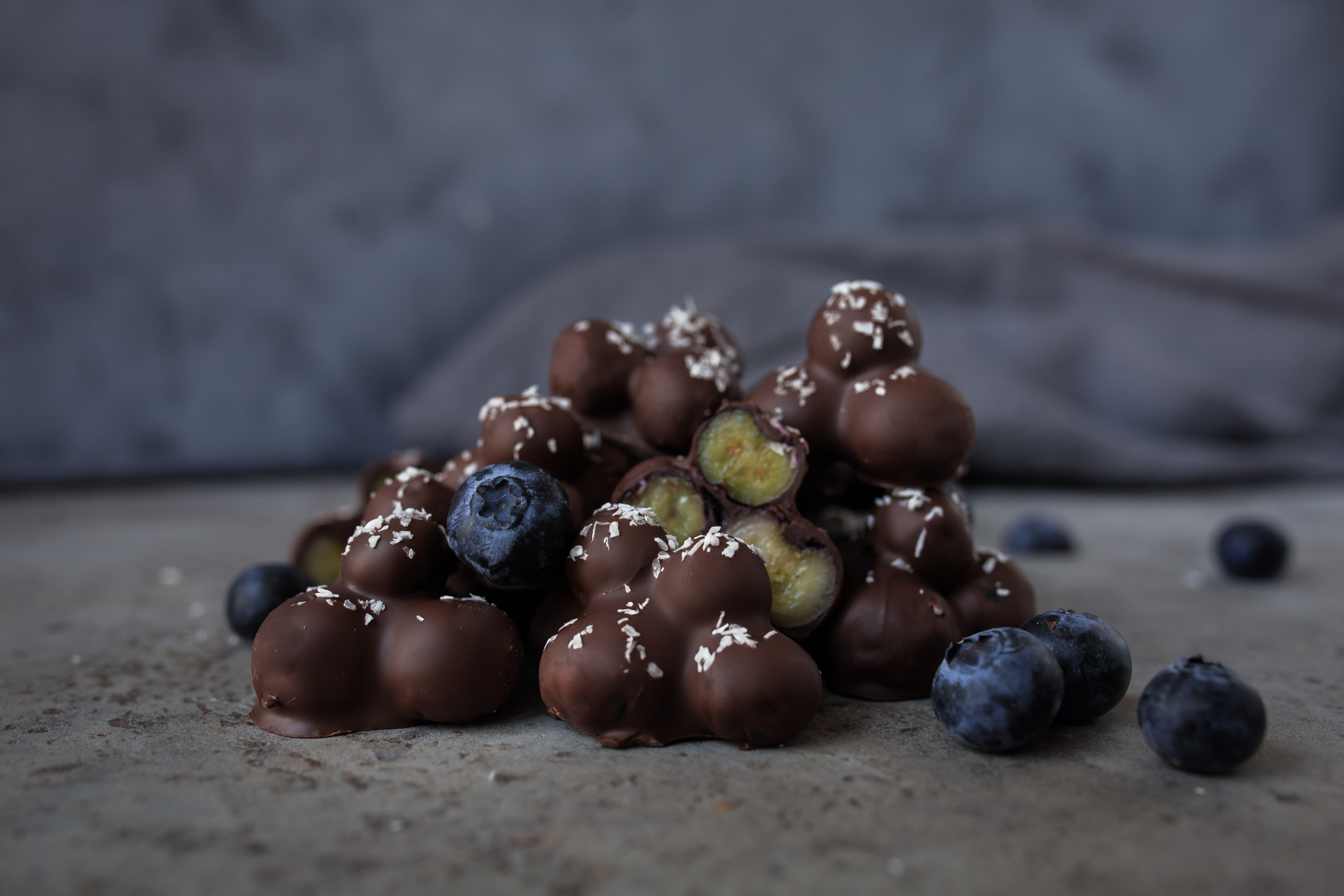 Blueberry Coconut Chocolate Clusters