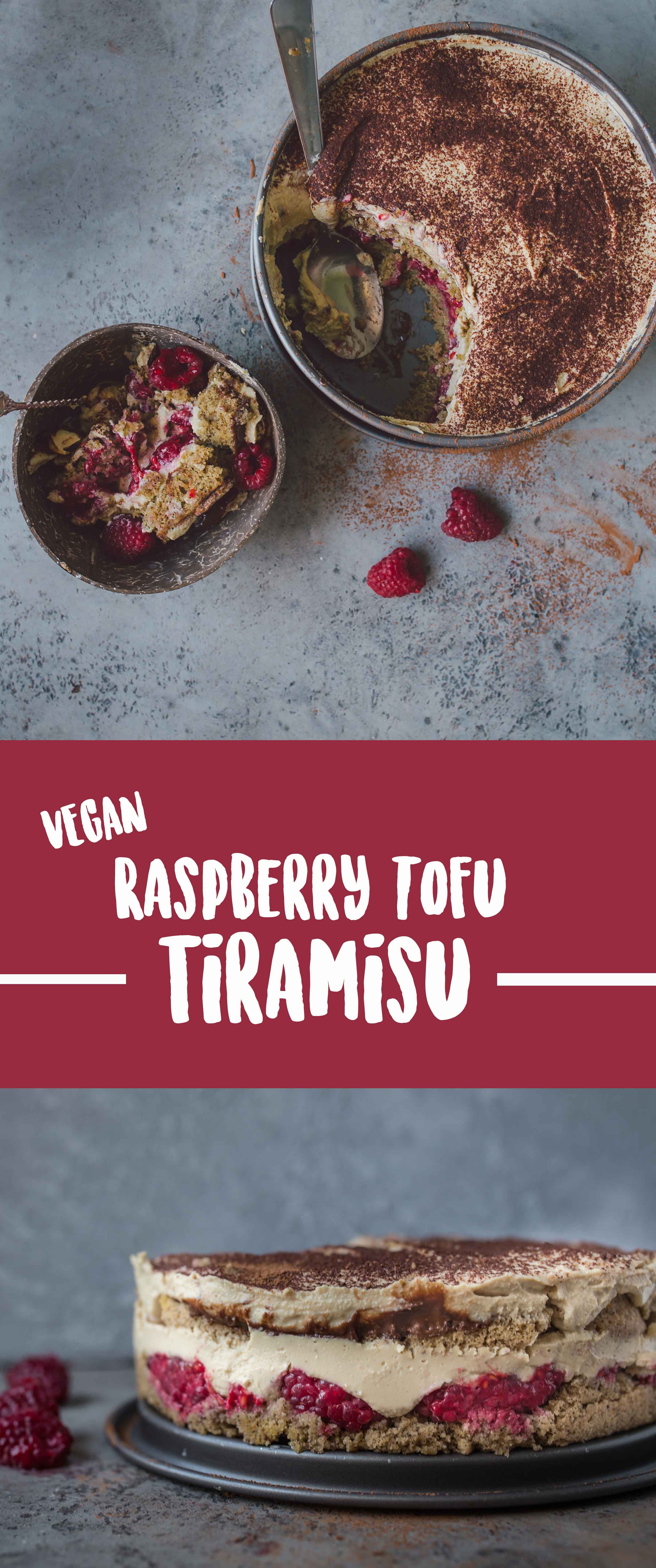 Light Raspberry Tofu Tiramisu