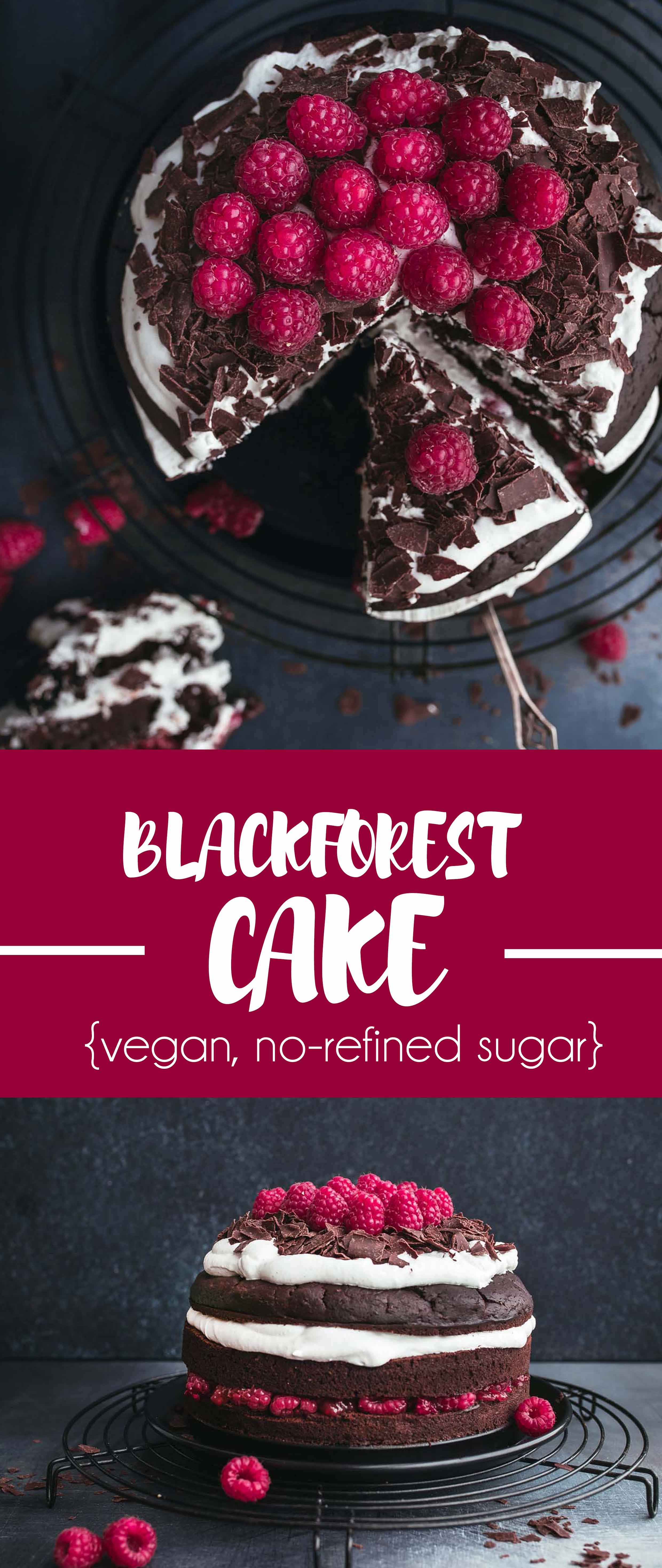 Vegan Black Forest Cake with Raspberries