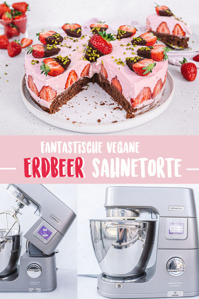 Vegane Erdbeer Sahne Torte